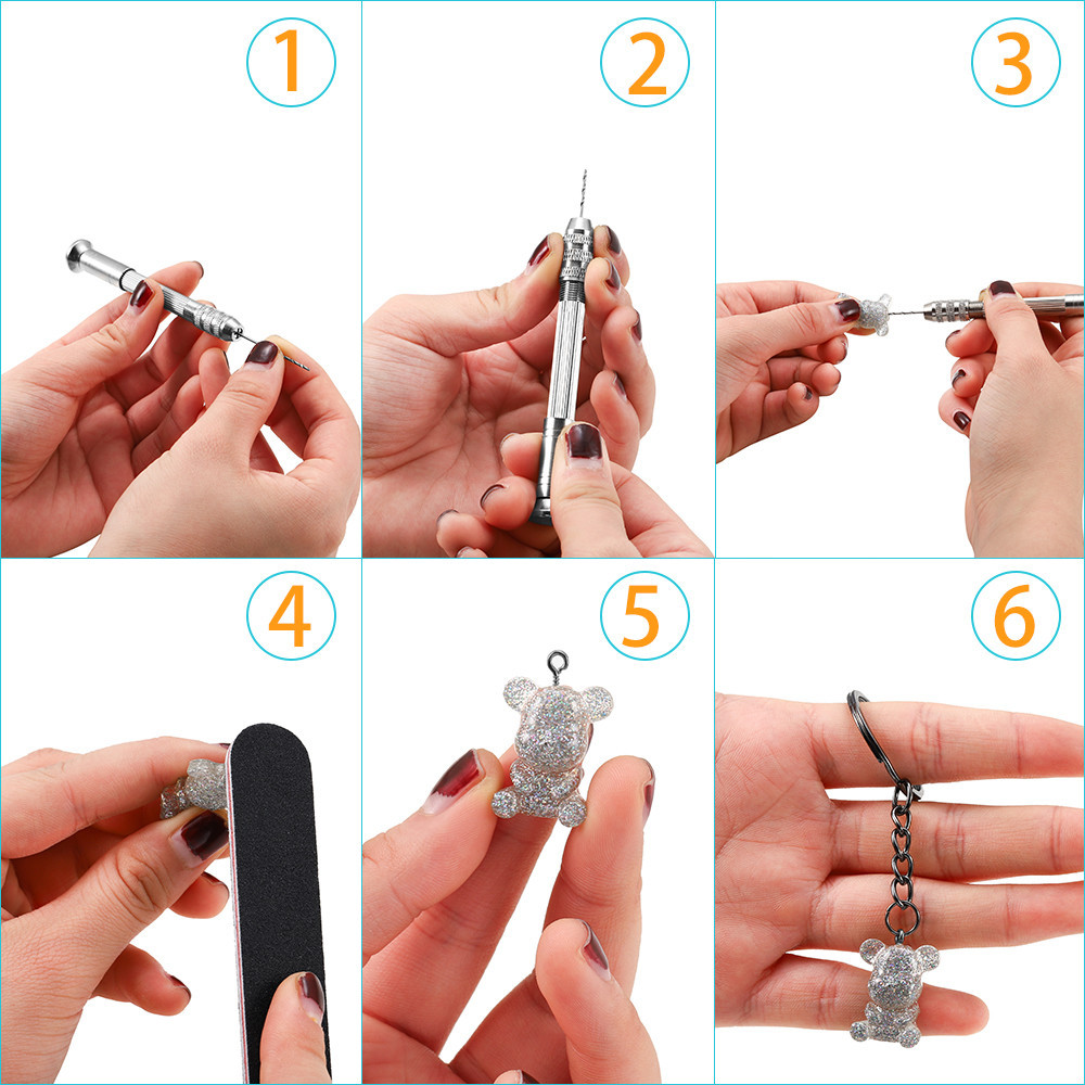 Punch Tool Set, Threaded Hand Drill, DIY Resin Accessories