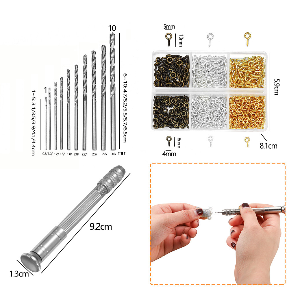 Punch Tool Set, Threaded Hand Drill, DIY Resin Accessories