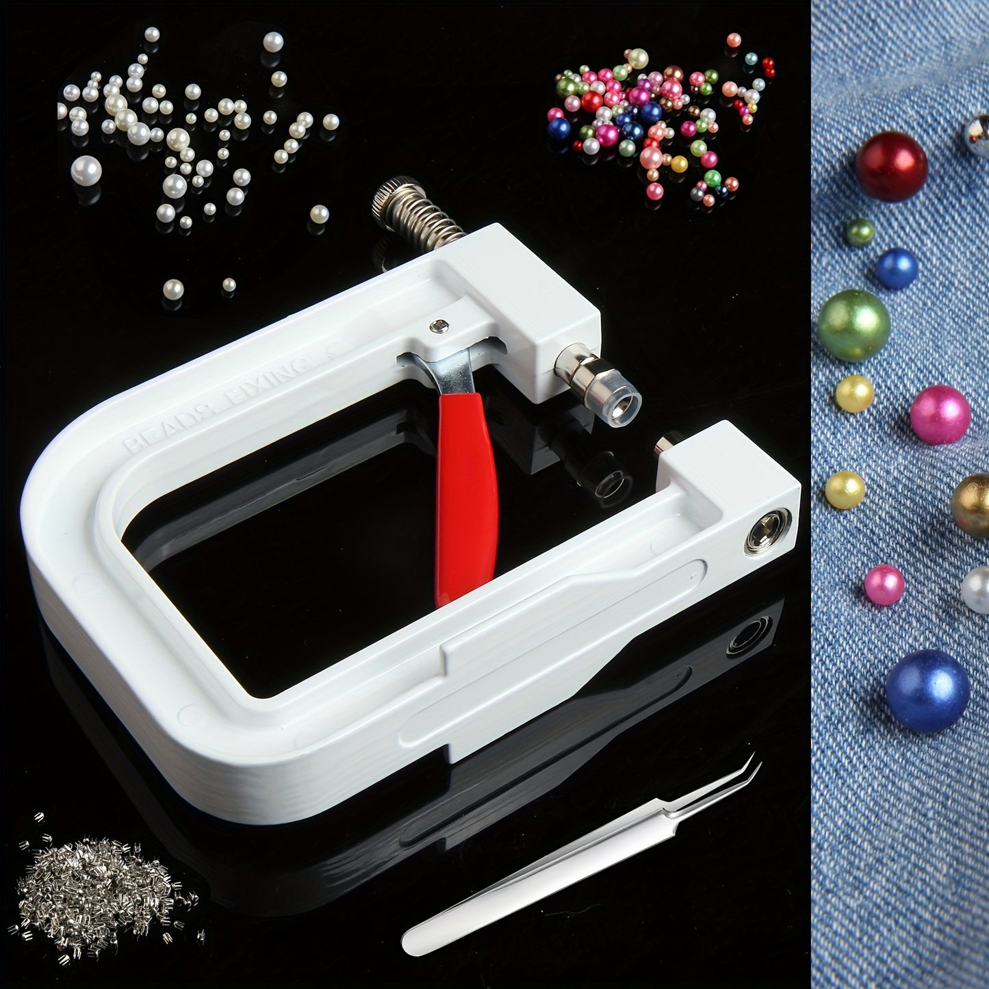 Manual Beading Machine No-Hole Bead Claw Nail Set DIY Clothing, Bags, Shoes, and Hat Tools