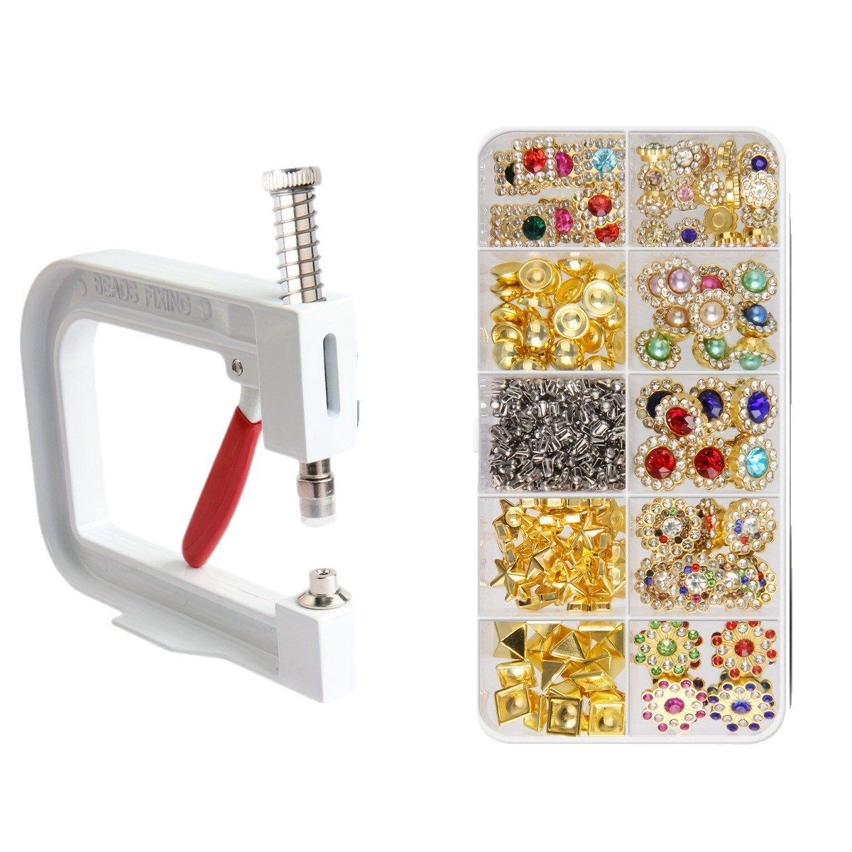 Manual Beading Machine No-Hole Bead Claw Nail Set DIY Clothing, Bags, Shoes, and Hat Tools